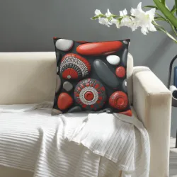 Abstract Geometric Pattern Plush Pillow Cover - Okomall