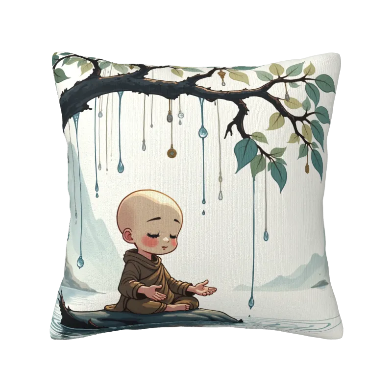 禅(ぜん)をテーマにした小さな僧侶(そうりょ)のплюшевая подушка - Okomall