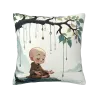 Housse de coussin en peluche Moine Zen - Okomall