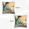 수묵 미인 쿠션 커버 - 18x18인치 | Okomall