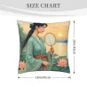 水墨美人抱枕套 - 18x18インチ | Okomall