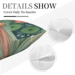 Coussin Décoratif Style Aquarelle "Belle en Encre" - 18x18 pouces | Okomall