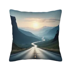 Funda de cojín de felpa con motivo de niebla en el bosque - Okomall