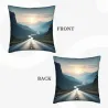 Housse de coussin en peluche avec motif de brume forestière - Okomall