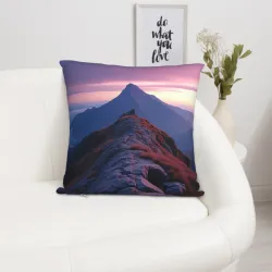 Housse de coussin en peluche Montagnes de rêve - Okomall