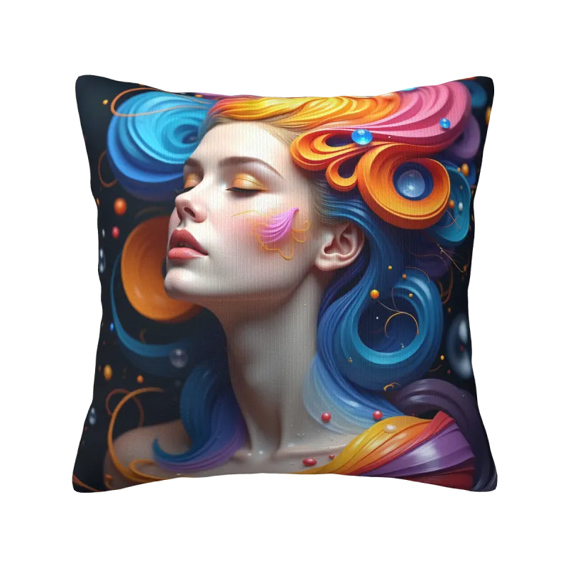 Housse de Coussin en Peluche Motif Voie Lactée - OkOmall