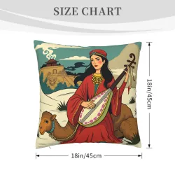 Persian Girl and Camel Plush Pillow Cover - Okomall