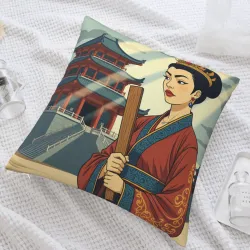 錦繡美人毛絨抱絨抱枕套 - Okomall
