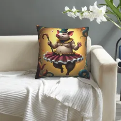 Gentleman Pig Plush Pillow Cover - Okomall