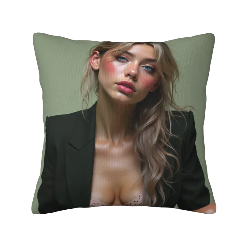 Federa per cuscino in peluche con motivo femminile - Okomall