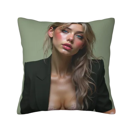 Federa per cuscino in peluche con motivo femminile - Okomall
