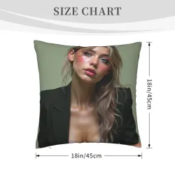 Funda de cojín de peluche con diseño femenino - Okomall