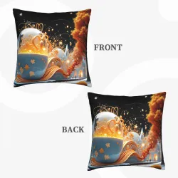 Funda de cojín de peluche 'Sueño de luz' - Okomall