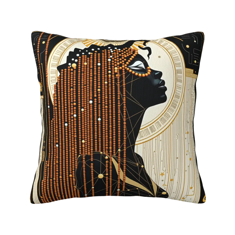 Abstract Female Portrait Plush Pillow Cover - Okomall