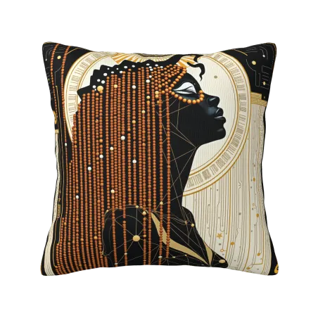 Abstract Female Portrait Plush Pillow Cover - Okomall