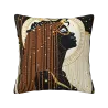 Funda de cojín de peluche con retrato abstracto de mujer - Okomall