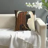 Funda de cojín de peluche con retrato abstracto de mujer - Okomall