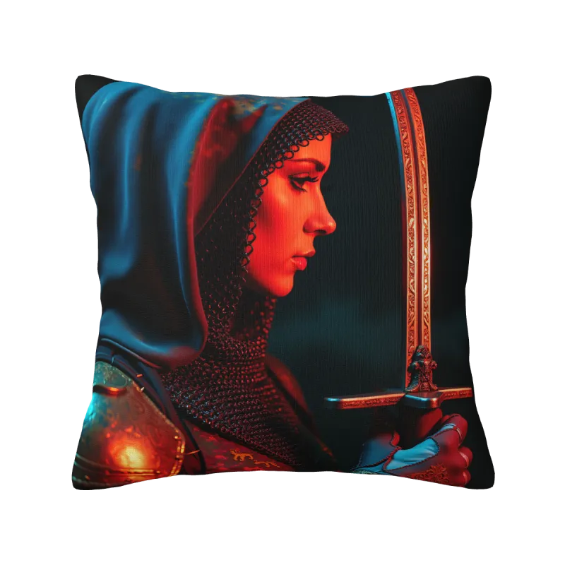 Mysterious Female Portrait Plush Pillow Cover - Okomall