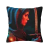 Mysterious Female Portrait Plush Pillow Cover - Okomall