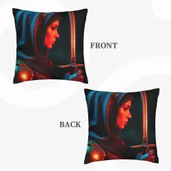 Mysterious Female Portrait Plush Pillow Cover - Okomall