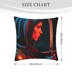 Mysterious Female Portrait Plush Pillow Cover - Okomall