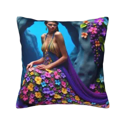 Dreamy Floral Plush Pillow Cover - okomall