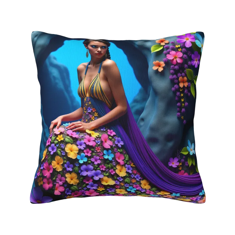 Housse de Coussin en Peluche à Motifs Floraux Rêverie - okomall