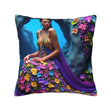 Housse de Coussin en Peluche à Motifs Floraux Rêverie - okomall