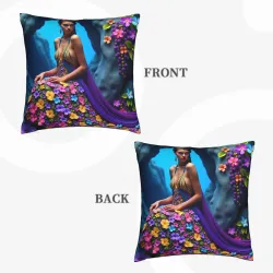 Housse de Coussin en Peluche à Motifs Floraux Rêverie - okomall