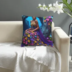 Funda de Almohada de Peluche con Flores de Ensueño - okomall