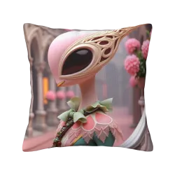 Housse de coussin en peluche à motifs floraux 'Rêve' - 18x18 pouces | OKOMALL