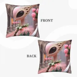 Copri-cuscino in peluche con motivo floreale 'Sogno' - 18x18 pollici | OKOMALL