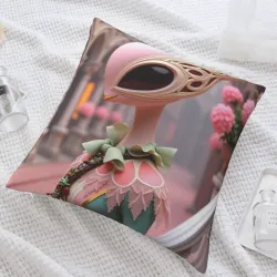 夢のような花柄ぬいぐるみクッションカバー - 18x18インチ | OKOMALL