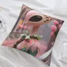 환상적인 꽃무늬 플러시 쿠션 커버 - 18x18인치 | OKOMALL