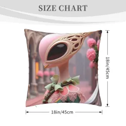 환상적인 꽃무늬 플러시 쿠션 커버 - 18x18인치 | OKOMALL