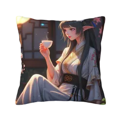 Japanese Style Beauty Plush Pillow Cover - Okomall