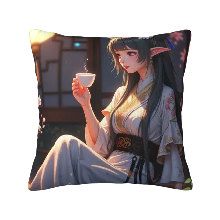日式和風美人毛絨抱枕套 - Okomall