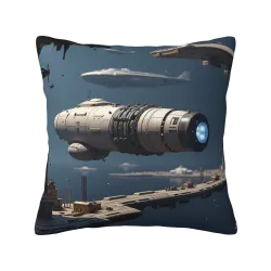 Housse de coussin en peluche sur le thème de la ville futuriste - 18x18 pouces | Okomall