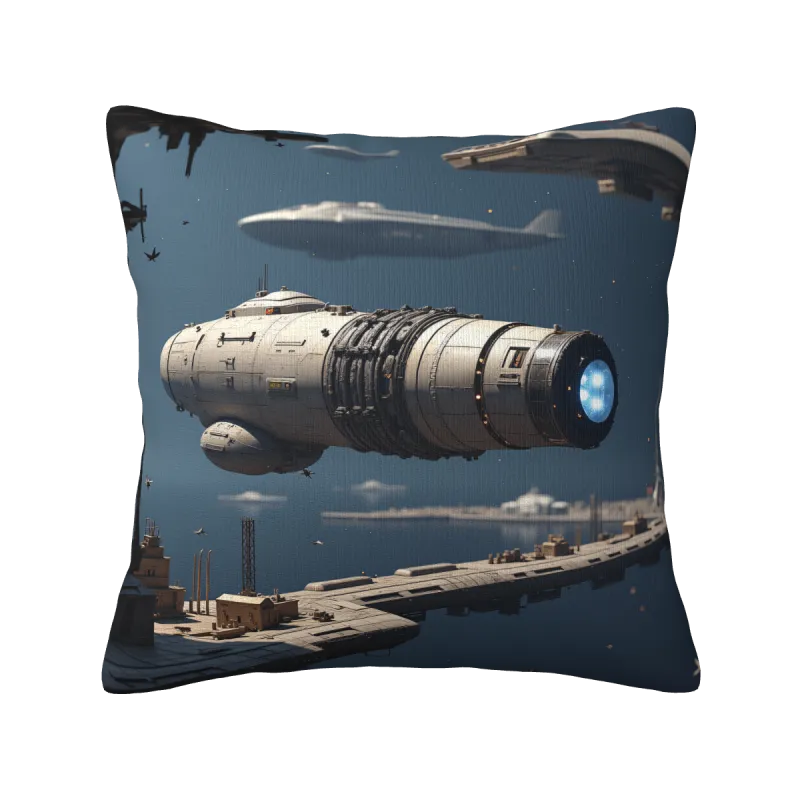 Housse de coussin en peluche sur le thème de la ville futuriste - 18x18 pouces | Okomall
