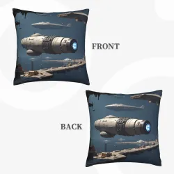 Futuristic City Plush Pillow Cover - 18x18 inches | Okomall