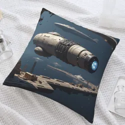 Funda de cojín de peluche con tema de ciudad futurista - 18x18 pulgadas | Okomall