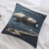 Cuscino in peluche a tema città futuristica - 18x18 pollici | Okomall