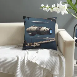 بطانية وسادة فروية - مدينة مستقبلية - 45 × 45 سم | Okomall
