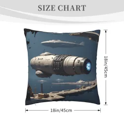 Futuristic City Plush Pillow Cover - 18x18 inches | Okomall