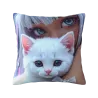 Housse de coussin en peluche Chat - Okomall