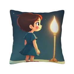 Cute Girl Plush Pillow Cover - 18x18 inches | OKOMall