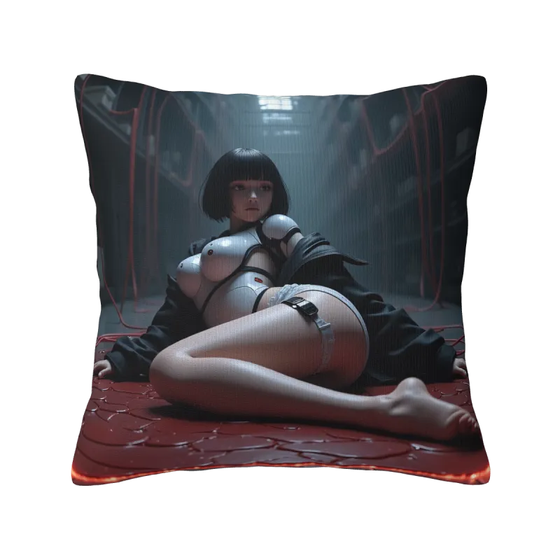 Cyberpunk Mädchen Plüsch Kissenbezug - Okomall