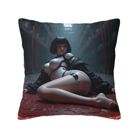 Cyberpunk Mädchen Plüsch Kissenbezug - Okomall