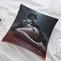 Housse de coussin en peluche style cyberpunk pour fille - Okomall