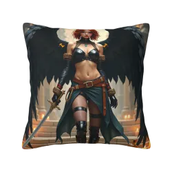 Housse de Coussin en Peluche Valkyrie de la Nuit - OkOmall